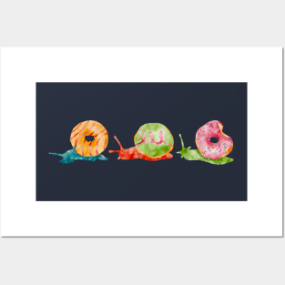 Tropical Donut Snails Watercolor Posters and Art